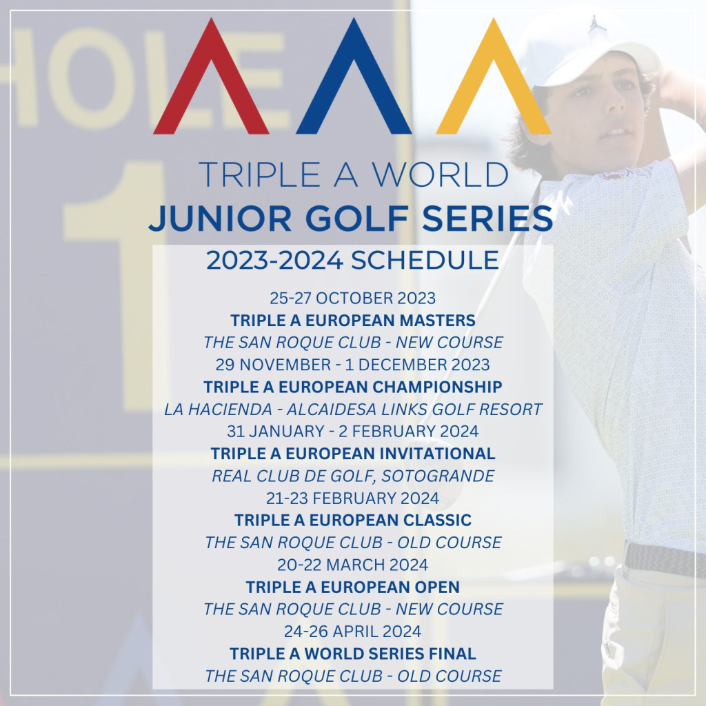 Triple A World Junior Golf Series - 2023-2024 Schedule