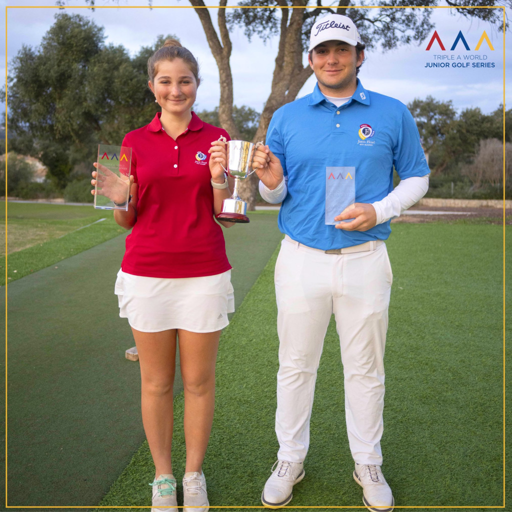Enzo Desgranges and Ottavia Franzinelli win the Triple A European Classic at The San Roque Club, Old Course.